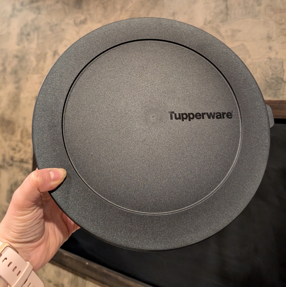 New! Tupperware Clearly Elegant bowl with black matte seal!